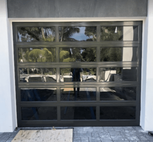 glass garage door style - garage door material